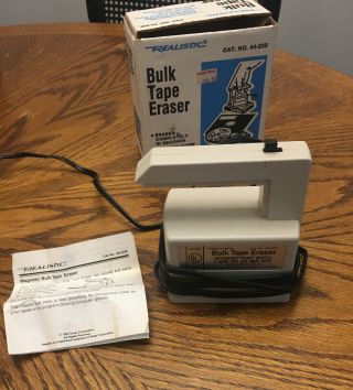 Vintage Realistic Bulk Tape Eraser Model Radio Shack 44 - 232 W Box & Ins