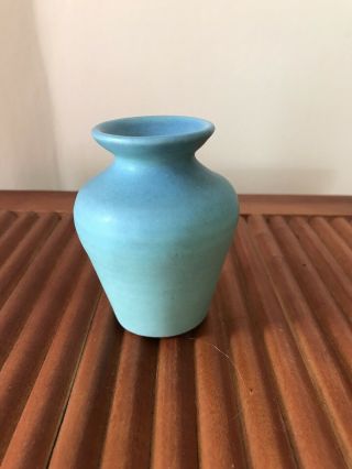 Vintage Van Briggle Art Pottery Vase Blue Turquoise 3 1/2”