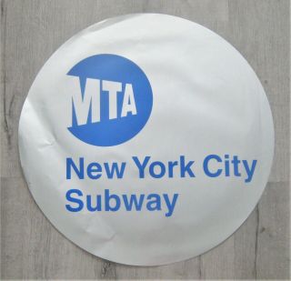 Vintage York City Mta Subway Train Car Large Sticker Old Stock Nos