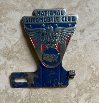 National Automobile Club Safety First License Plate Topper