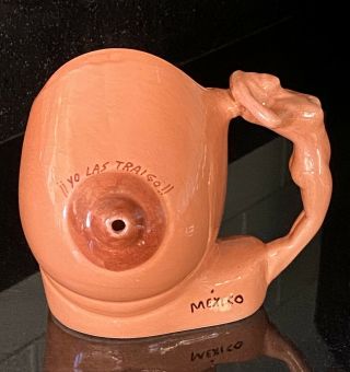 Vintage Boob Mug Titty Cup Nipple Sipper Spout Breast Shaped Yo Las Traigo