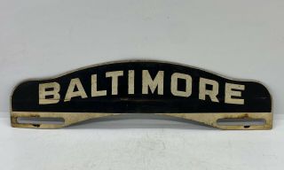 Vintage 1940’s 1950’s Baltimore Maryland Advertising License Plate Tag Topper
