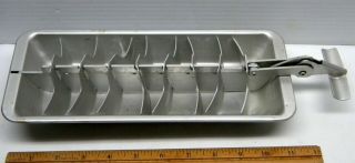 Vintage Aluminum 18 Ice Cube Tray With Lever Breaker Bar 11” X 4 1/2”