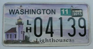 Washington State Graphic Lighthouses Lighthouse License Plate " Lh 04139 " Wa
