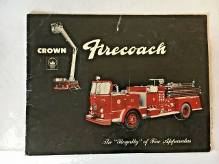 Crown Firecoach 1960s Fire Trucks Sales Brochure
