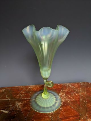 Antique Iridescent Glass John Walsh Walsh Glass Floriform Vase Art Nouveau
