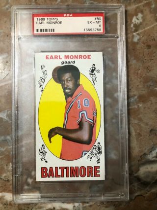 1969 Earl Monroe Rookie Card Psa 6