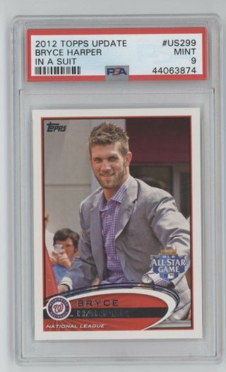 2012 Topps Update Bryce Harper Rookie Card Rc Sp Us299 Psa 9 Mt Nationals