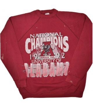 Vintage 1992 University Of Alabama National Champions Sweatshirt Size L Crewneck