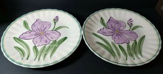 Vintage Blue Ridge Pottery Purple Iris Salad Plates