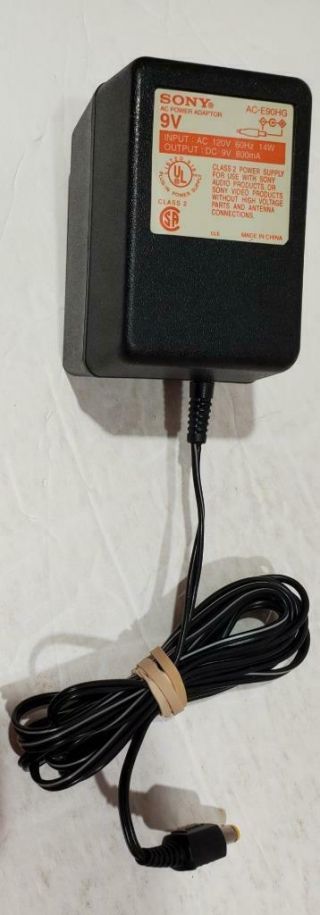 Oem Vintage Sony Ac - E90hg Output 9v 800ma Charger Ac Adapter