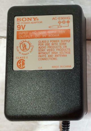 OEM Vintage Sony AC - E90HG Output 9V 800mA Charger AC Adapter 2