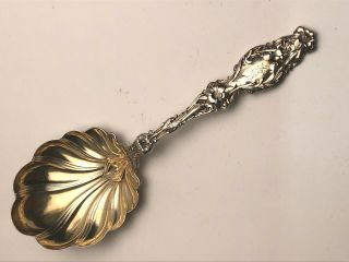 Lily By Whiting Div.  Gorham Berry Spoon 7.  75 ",  Old Marks,  Pat.  Date,  Sterling