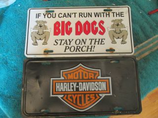 Harley Davidson License Plate Big Dogs Plate Vintage Metal Made In Usa Man Cave