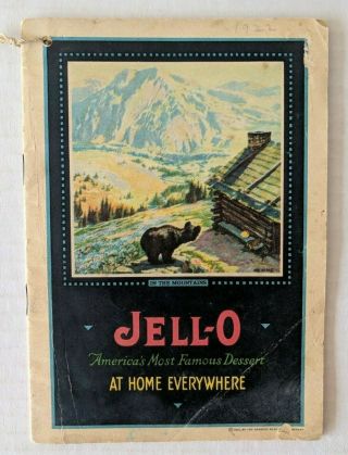 Vintage 1922 Jello Recipe Book Jell - O Softcover Cookbook