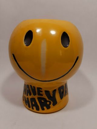 Vintage Mccoy Smiley Face Have A Happy Day Cookie Jar