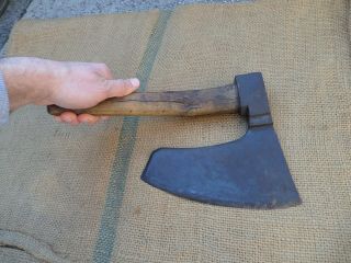 ANTIQUE VINTAGE GOOSEWING HEWING CARPENTER ' S SIDE AXE HAND FORGED 2