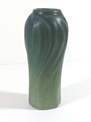 Antique Van Briggle Pottery Vase Leaves Shape 824 Turquoise Usa 1920