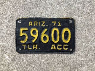 1971 - Arizona - Tlr.  Acc.  - License Plate