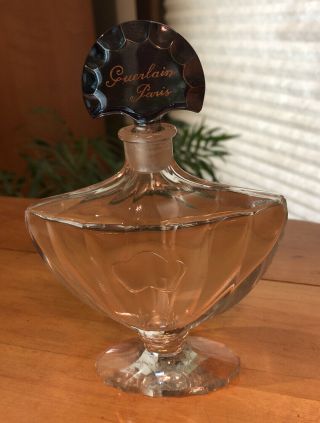 Vintage Shalimar Guerlain Paris 3.  0 Empty Perfume Bottle France Baccarat Crystal