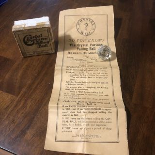 Antique / Vintage Crystal Fortune Telling Ball Game Box (ouija)