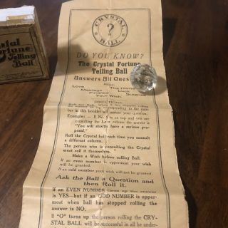 ANTIQUE / VINTAGE CRYSTAL FORTUNE TELLING BALL GAME BOX (OUIJA) 2
