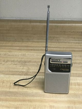 Vintage Sony Icf - S10mk2 Pocket Am Fm Radio Silver Battery Operated