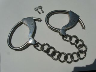 Antique Towers Double Lock Leg Irons,  Incredible Shackles