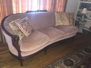 Victorian Couch Classic Sofa Newly Upholstered Cushions And Stuffing