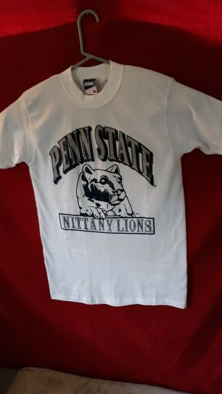 Vintage Psu Penn State Nittany Lions Football White T Shirt Size M Medium Bike