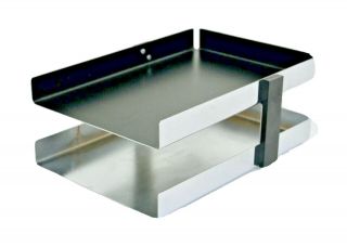 Knoll Smokador Vtg Mid Century Modern Chrome Metal Desk Letter Paper Tray Box