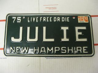 1975 75 1979 79 Hampshire Nh License Plate Vanity Julie 1