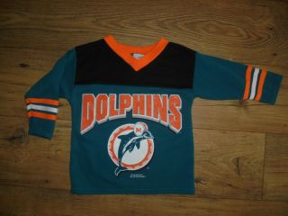 Rare Nfl Jersey 2t Kid Sweatshirt Vintage 1995 Shirt Team Glasgow Miami Dolphins