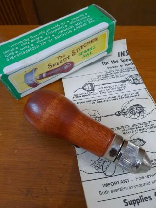 Vintage The Speedy Stitcher Sewing Awl Stewart Mfg.  Co Usa