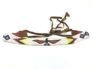 Vintage Native American Indian Beaded Hat Band Or Choker