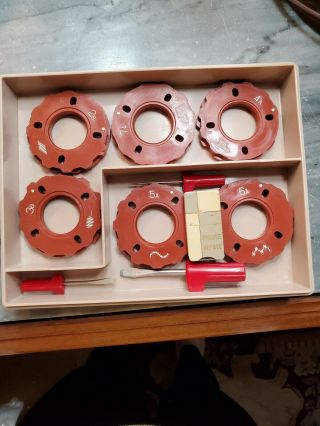 6 Red Vintage Sears Kenmore Sewing Machine E Cams With Case
