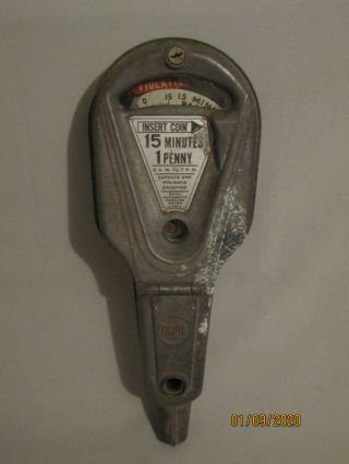 Vintage Penny Nickel Dual Parking Meter 1940 1950 