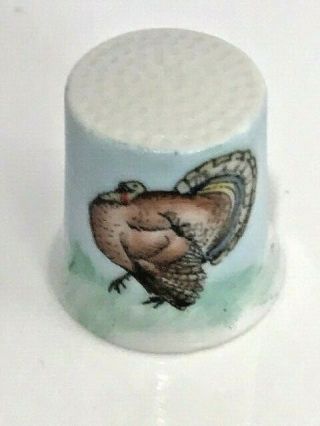 Vintage Ceramic Turkey Thimble Signed Gail - Thanksgiving,  Sewing,  Collectibles