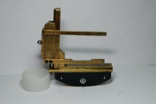 Microscope part: Ernst Leitz Wetzlar Table / Stage.  ANTIQUE BRASS Vintage, 3