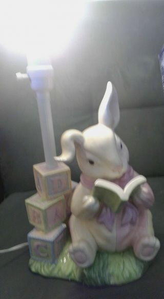 Vtg Nursery Abcd Bunny Lamp Nursery Decor