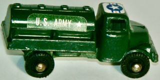 Vintage Barclay Metal Mites U.  S.  Army Fuel Tanker Truck Made In Usa Circa 1960s