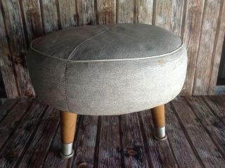 Vintage Round Footstool Ottoman Made In Brisbane By Jo - Po Retro Pouf