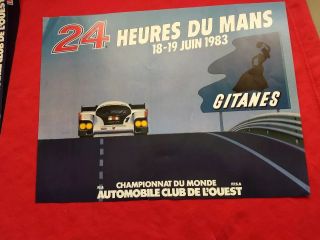 24 Heures Du Mans 1983 Race Poster Gitanes Porsche Pre - Owned