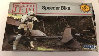 1990 Mpc Ertl Star Wars Speeder Bike Model Kit Return Of The Jedi Vintage