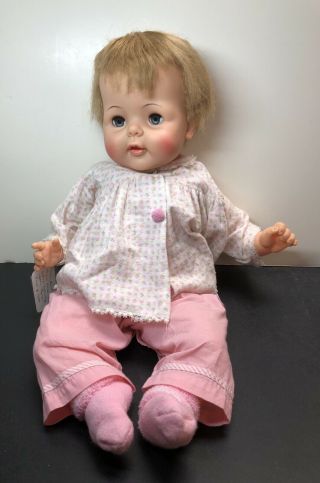 21” Vintage Ideal Baby Snoozie Thumbelina Family 1964 Baby Doll Still B