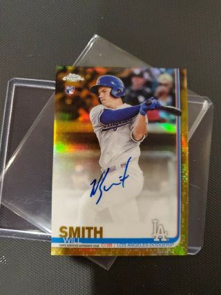 2019 Topps Chrome Rookie Autograph Gold Refractor Will Smith 9/50 Dodgers Auto