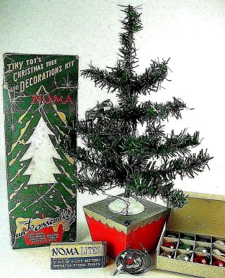 Antique Noma Christmas Tree,  Lights,  Decorations Kit Cat.  No 790 Steve Flashlt Only