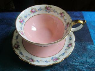 Vintage,  Royal Bayreuth,  Bavaria,  Pink With Roses Design Cup/saucer Set - Vgc