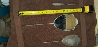La Pierre Mfg.  Co. ,  Antique Sterling Silver Hand Mirror And Brush With Nail File