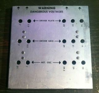 Heathkit Sb - 100 Vintage Ham Radio Transceiver Parts Trimmer Cover Plate